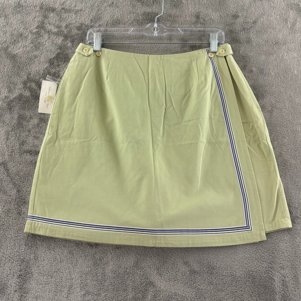 Izod Club Golf Skort Womens 10 Grass Multi Ribbon Stripe Pocket Zip Closure NWT